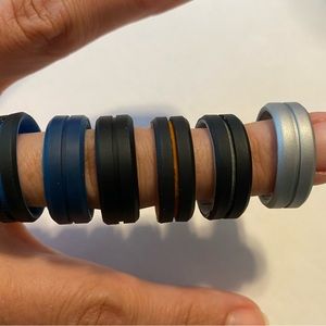 Mens Silicone Rings (set of 6) size 10-10.5
